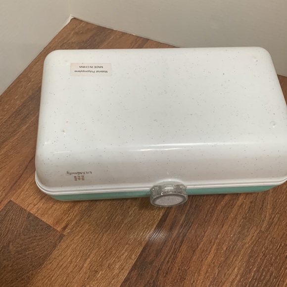 Caboodles Ulta Beauty sea green and speckled white makeup case w large mirror - Picture 8 of 8